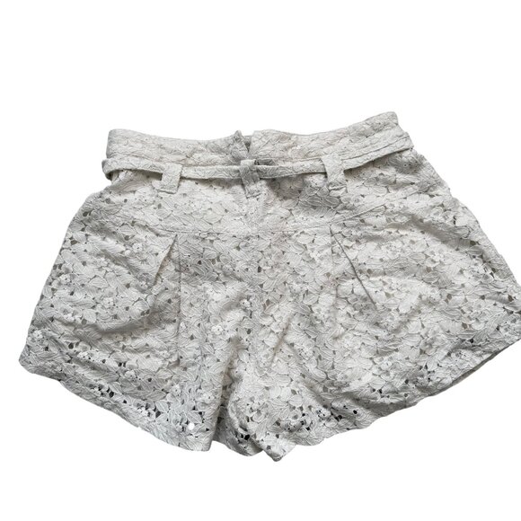 Free people Lace Ivory Womens Shorts With Belt Size 2 - Picture 9 of 10